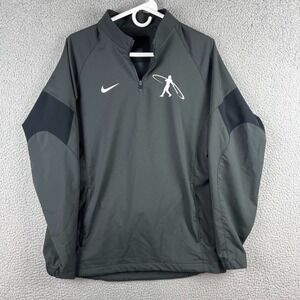 Nike Ken Griffey Jr Swingman Windbreaker Jacket Mens S Grey Pullover 1/4 Zip